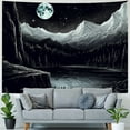 thumbnail image 4 of Shiartex  Black and White Tapestry Starry Night Mountain Tapestries for Bedroom Aesthetic Moon and Stars Tapastry's Wall Hanging Dark Nature Forest Wall Tapestry for Living Room Dorm 60x50inch, 4 of 6