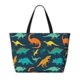 thumbnail image 2 of Fotbe Colorful Dinosaur Bolsa de Viaje para Playa - Resistente al Agua, Bolsa Tote de Gran Capacidad y Ligera con 7 Bolsillos para Mujeres y Hombres, 2 of 7