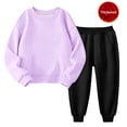 thumbnail image 2 of LIJCC Girls Fall And Winter Padded Round Neck Sweater Pants Two Piece Suit, 2 of 4