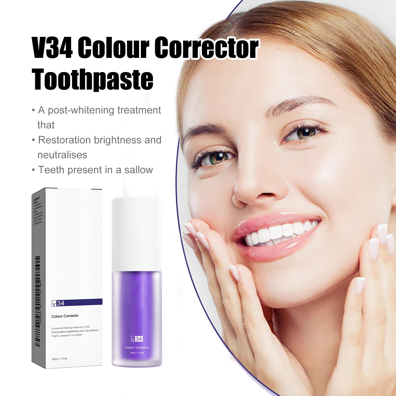 Alvantor Toothpaste Cleaning Bad Breath Tooth Care Whitening Toothpaste, 1fl.oz, 8PC