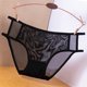thumbnail image 3 of Braguitas sexy de encaje negro de cintura alta para mujer - Braguitas de talla grande - Poliéster/spandex - Cobertura total - M-XL, 3 of 4
