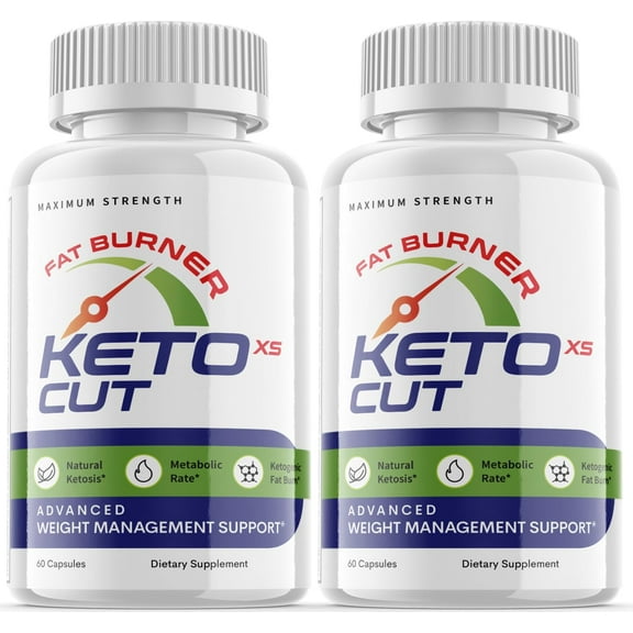 (2 Pack) Keto Cut XS - Keto Weight Loss Formula - Energy & Focus Boosting Dietary Supplements for Weight Management & Metabolism - Advanced Fat Burn Raspberry Ketones Pills - 120 Capsules
