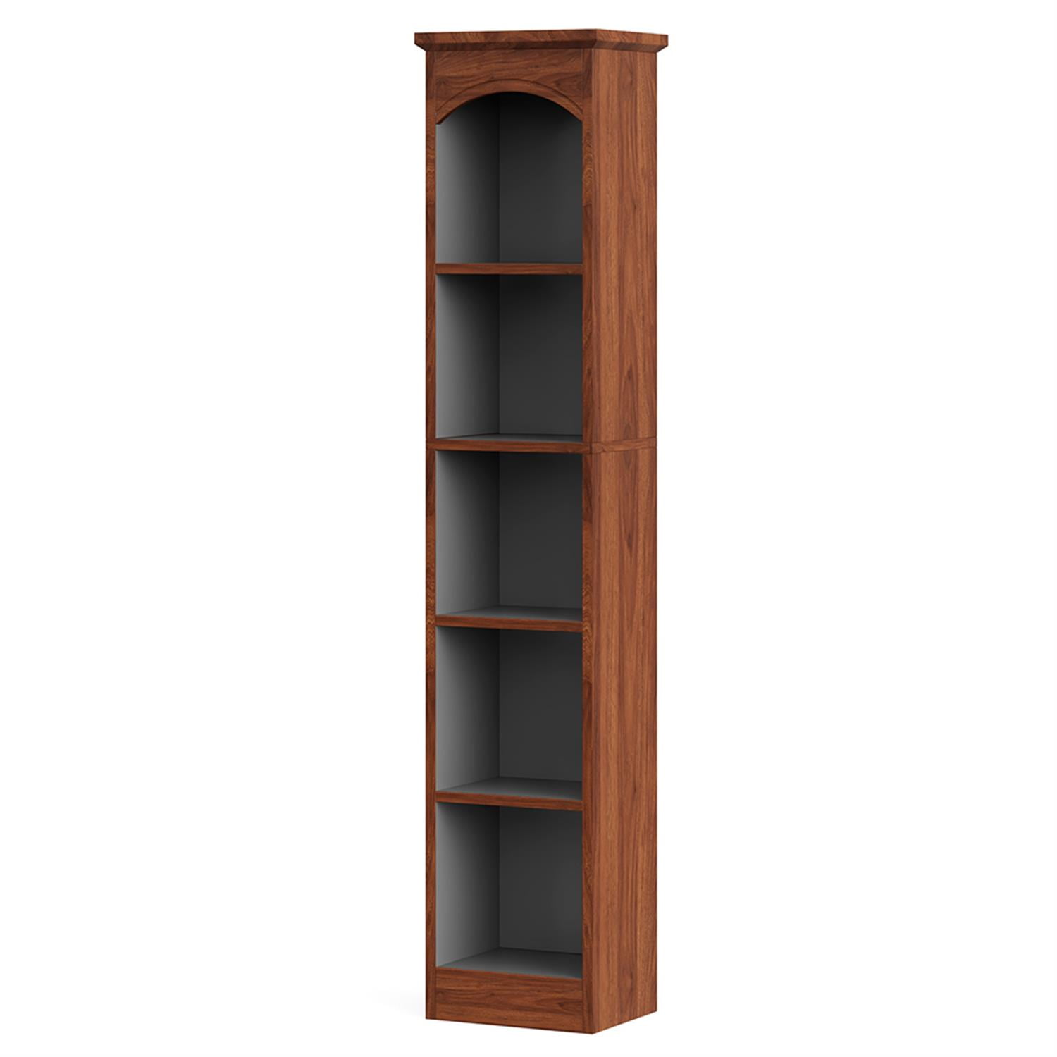 Demi Bonn 6 Tier Narrow Bookcase, Wood Bookshelf Storage Organizer, 71" Tall Display Standing Shelf Unit for Bedroom, Living Room, Brown