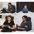 thumbnail image 6 of XXL Husband Pillow Black Backrest with Arms - Reading Pillow with Shredded Memory Foam, Ultra-Comfy Removable Microplush Cover & Detachable Neck Roll - Unmatched Support Sit Up Pillow for Bed, 6 of 9