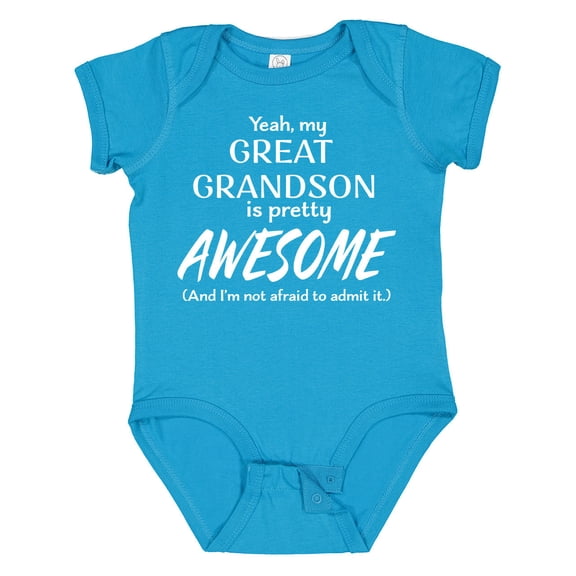 Inktastic Yeah My Great Grandson is Pretty Awesome Boys or Girls Baby Bodysuit