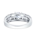 thumbnail image 3 of Simulated Cubic Zirconia Size-5 Art Deco Wedding Bridal Engagement Ring Band 925 Sterling Silver, 3 of 7