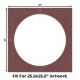 thumbnail image 2 of Maroon Red Picture Frame Mat for 32x32 Frames - Circle Opening for 26x26 Photos - 25 Mats, 2 of 7