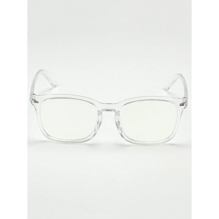 1pair Unisex Pc Clear Square Framed Anti blue Ray Flat Glasses For Decor And Office Reading Use Walmart