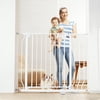 BENTISM 30" Extra Tall Baby Gate for Stairs Doorways, Fits Openings 29.5" to 39" Wide, Auto Close Extra Wide Dog Gate for House, Pressure Mounted Easy Walk Through Pet Gate with Door, White