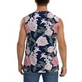thumbnail image 4 of Goofa Rose Flowers Printed Men's Sleeveless T-Shirt - Athletic Gym Workout Tank Top for Men - Moisture-Wicking, UPF 30+ Quick-Dry Muscle Tee-X-Large, 4 of 8
