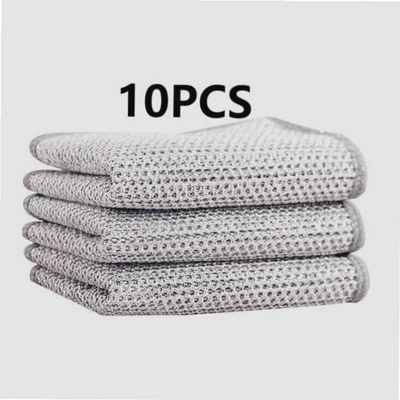 10pcs Upgraded Wire Dishwashing Rags - Non-Scratch Metal Scrubbing Cloths for Kitchen Cleaning