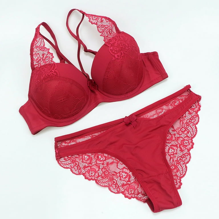 MELDVDIB Lace Bra Set Sexy Bra and Panty Set Underwire Push Up Bra