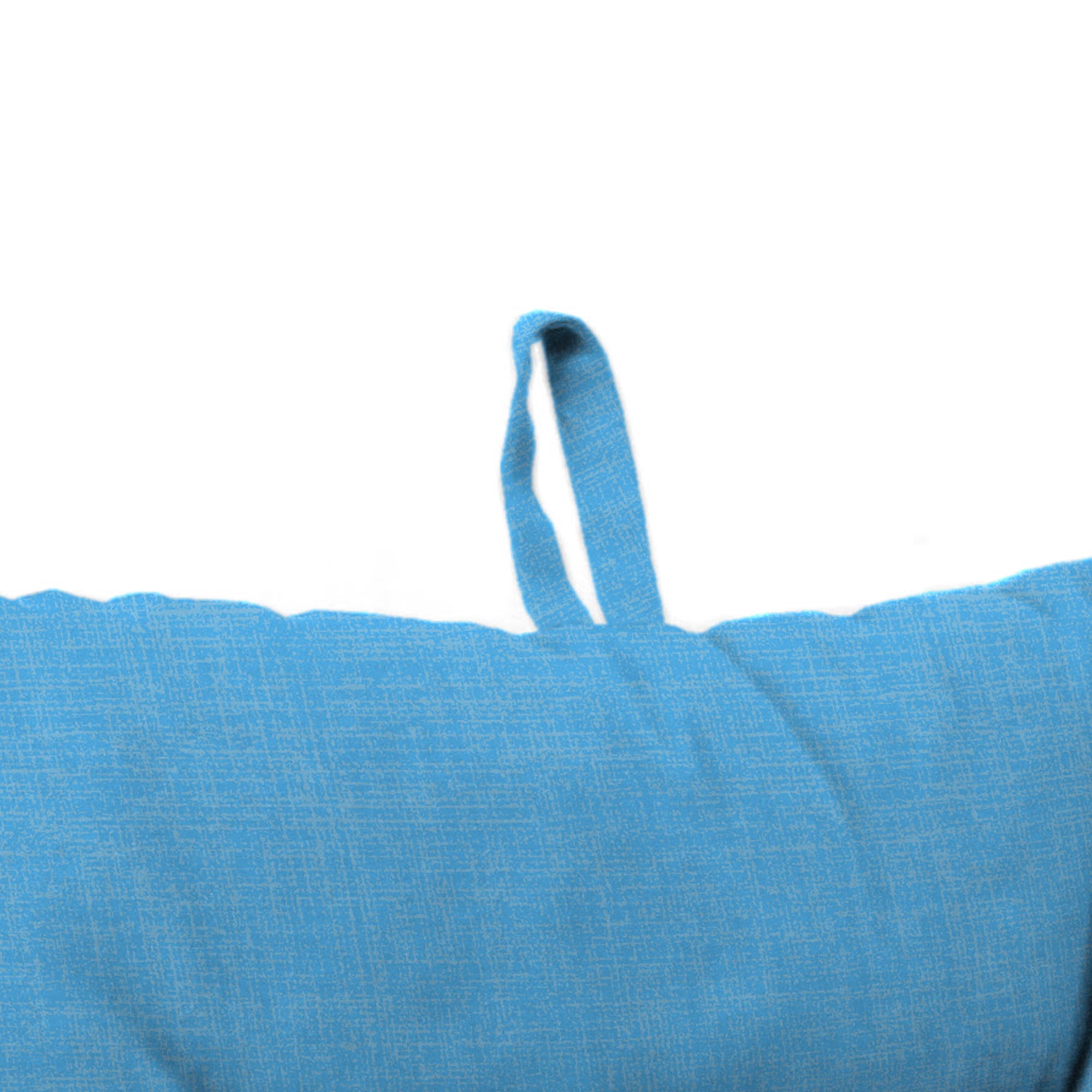 Jordan Manufacturing 38" x 21" Celosia Ice Blue Crosshatch Rectangular Outdoor Wrought Iron Chair Cushion with Ties and Hanger Loop