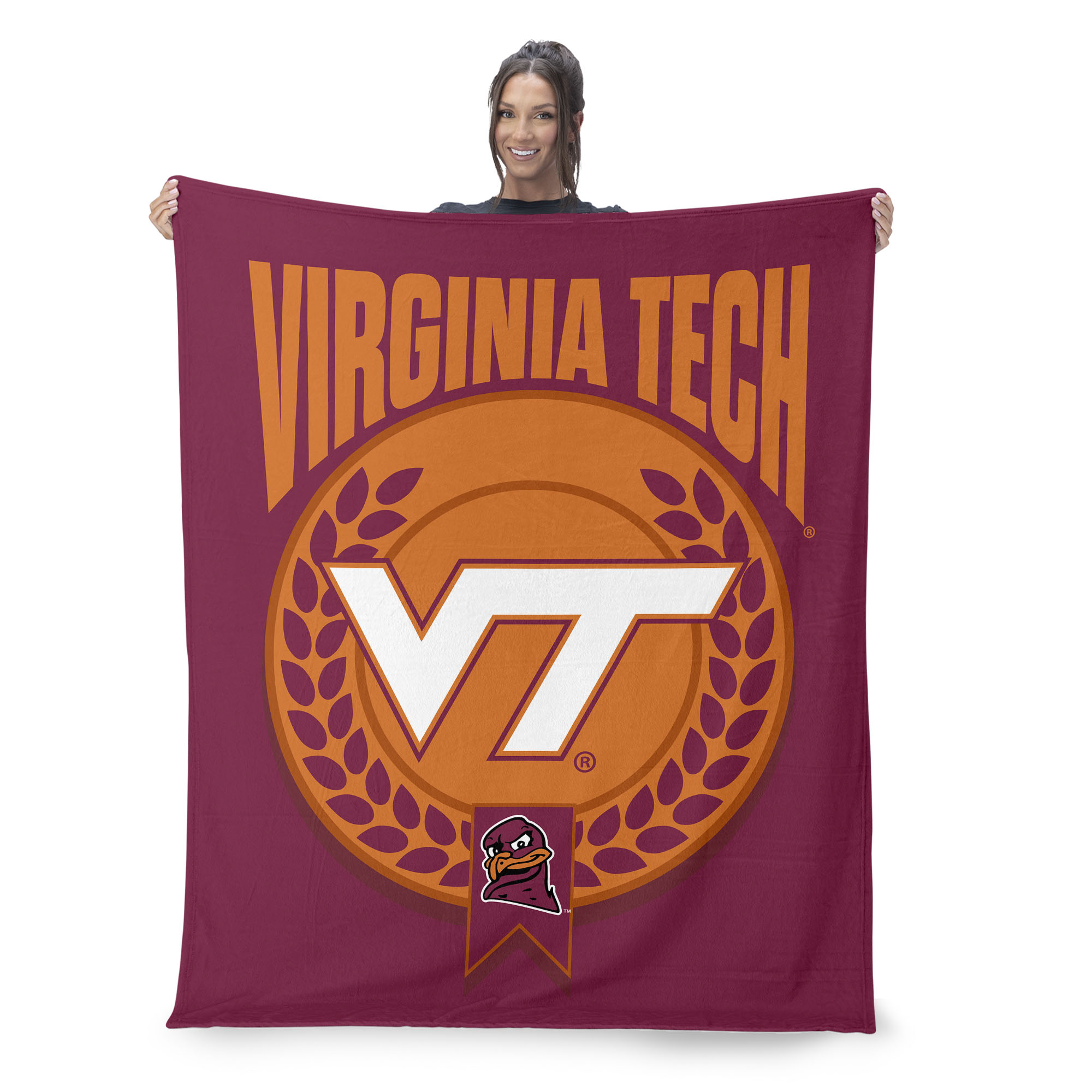 Virginia Tech NCAA Apex Silk Touch Sherpa Throw 50x60 inches