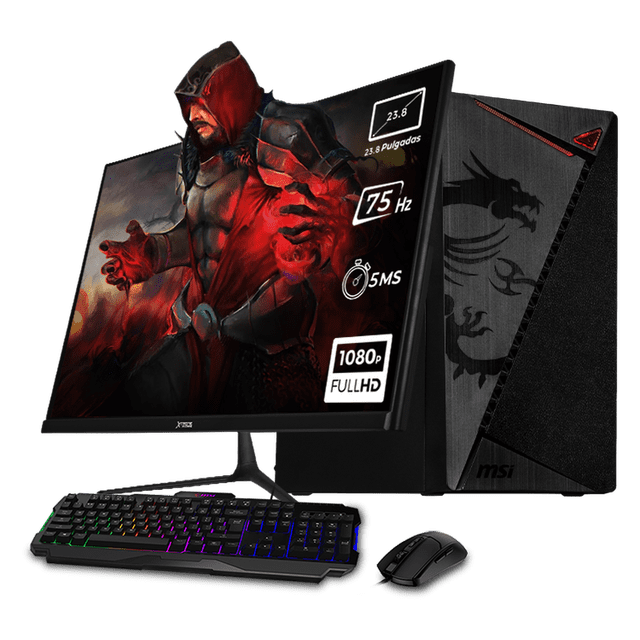 Xtreme PC Gaming MSI AMD Radeon Vega Renoir Ryzen 5 5600G 16GB SSD 500GB Monitor 23.8 WIFI negro