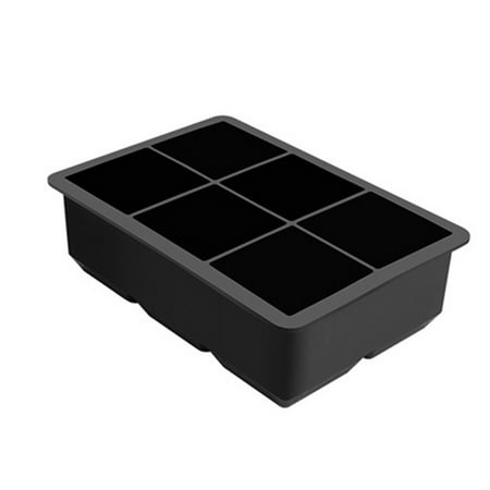 

Mojoyce Black Silicone Ice Trays 6-hole Round Square Ice Making (6-hole Square)