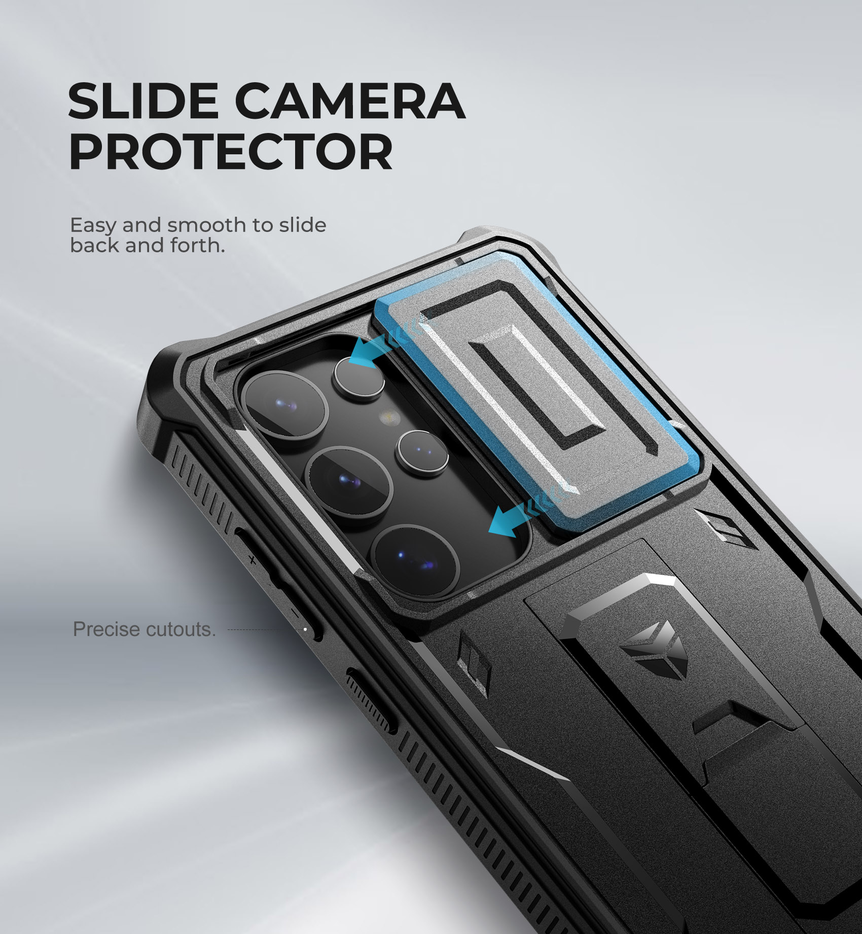 Dexnor Samsung Galaxy S24 Ultra Case with Camera Cover & Screen Protector, Black photo 3