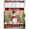 thumbnail image 2 of Merry Christmas Words on Red Check No Hooks Shower Curtain with Snap in Fabric Liner Set, Winter Snowman Shower Curtains Waterproof Bathroom Curtain with See Through Top Window, 72x72 Inch, 2 of 6