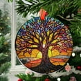 thumbnail image 2 of Tree of Life Glass Suncatcher  Handcrafted Ornament Panel with Vibrant Leaves and Glowing Sunset Design for Window or Home Decor, 2025, Holiday 2025, Holiday Decoration,, 2 of 5