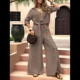 thumbnail image 4 of Camisa de Playa de Larga para Mujer, Blusa, Traje de Baño, Cuello Abotonado Marrón L, 4 of 10