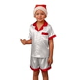 thumbnail image 2 of Christmas Satin Silk Pajamas Family Matching Pajamas Set for Kids Boys Girls Printed Pajama Short Sleeve Button Down Top Shorts Loungewear Outfit for Toddler Kids Pajama Sets Grey 2-3T, 2 of 5