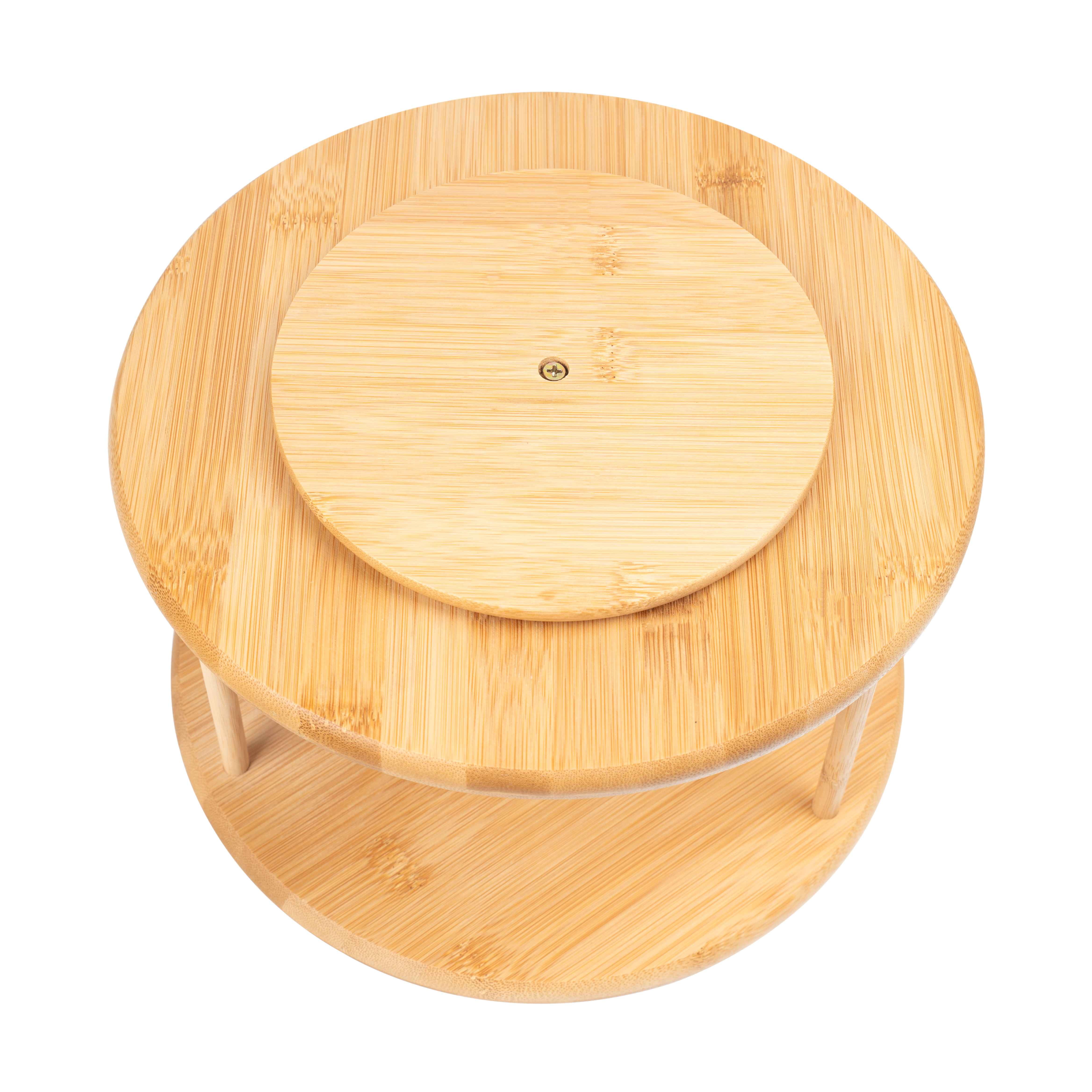 Better Homes & Gardens Kitchen Organizer Bamboo Turntable 2-Tier Spice Rack, 10.04 DIA x 6.89 in