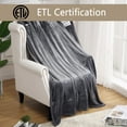 thumbnail image 2 of Towallmark Electric Heated Blanket Throw, 84" x 90" Super Cozy Soft Flannel Heated Throw with 4 Fast Heating Levels & 4 Hours Auto Off, Machine Washable, Home Office Use, Grey, 2 of 7