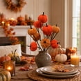 thumbnail image 6 of Lilixerw Halloween Pumpkin Pick Stem Decoration, Multi‑Head Artificial Pumpkin Spray with Mixed Orange and Brown Tone, for Vase, Centerpiece and Floral Arrangement, 13.38x7.87 inch, 6 of 7