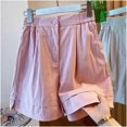 thumbnail image 2 of Shorts for Women High Elastic Waist Straight Leg Shorts Summer Casual Loose Lounge Daily Shorts with Pockets, 2 of 6