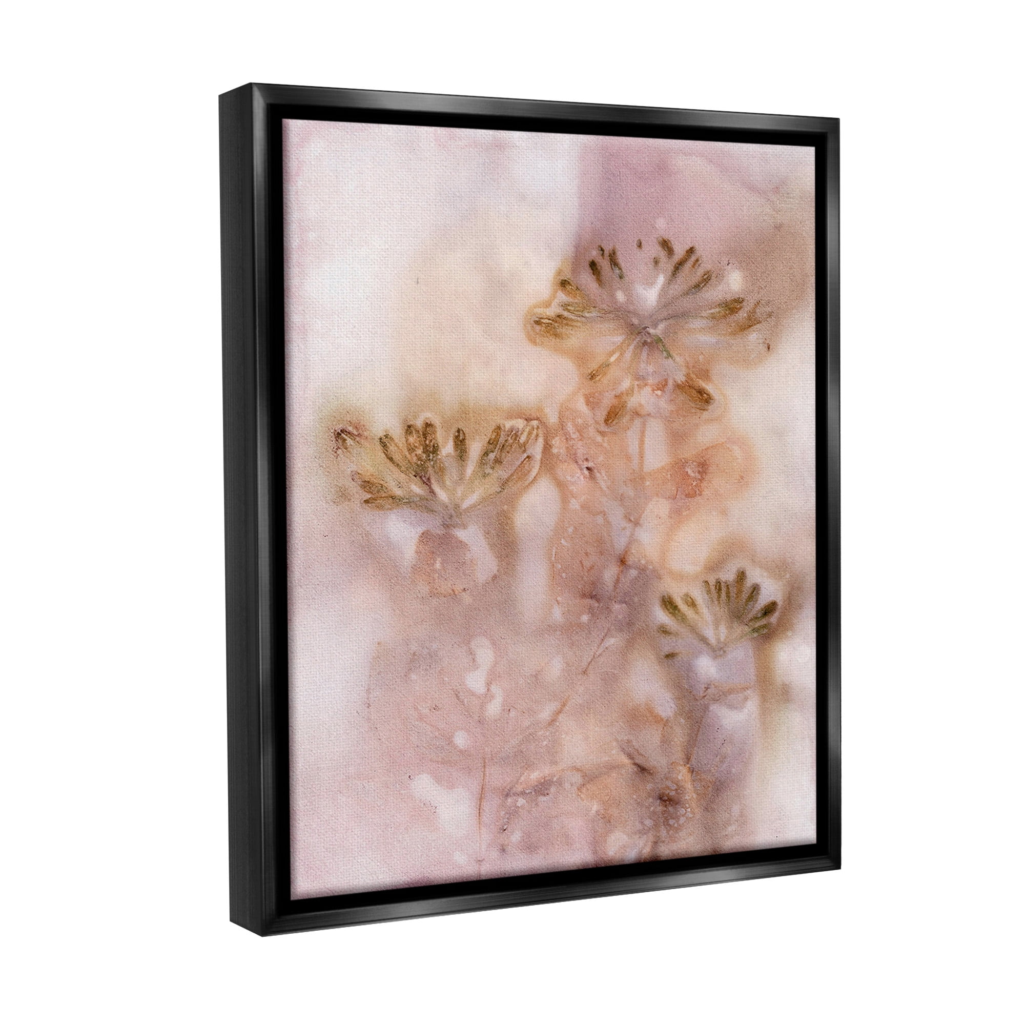 Stupell Industries Abstract Botanical Seeds Botanical & Floral Painting Black Floater Framed Canvas Art Print Wall Art, 25 x 31