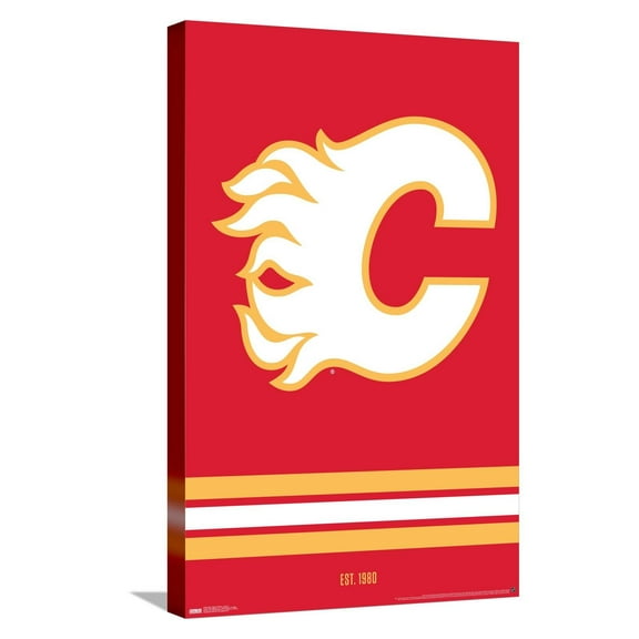 NHL Calgary Flames - Logo 21 Canvas Wall Poster, 14.725" x 22.375"
