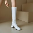 thumbnail image 4 of Mostsola Knee High Boots Women Square Toe Tall Boots Zip up Block Heeled Gogo Boots, 4 of 7