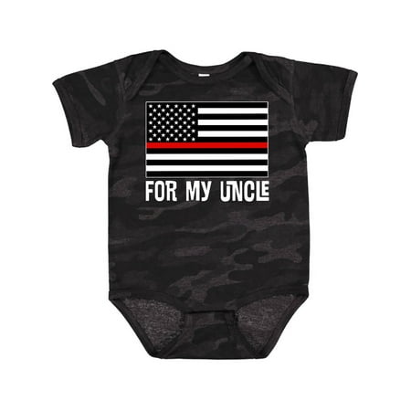 

Inktastic Uncle Fireman Flag Nephew Firefighter Gift Baby Boy or Baby Girl Bodysuit