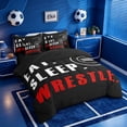 thumbnail image 2 of meiyoeat Wrestle Sport 7-Piece Twin Bedding For Boys,Modern Minimalist Style Bedding Comforter Set For Kids,Black Reversible, 2 of 7