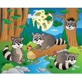 thumbnail image 2 of Viskova, Klara 31x26 Black Ornate Wood Framed with Double Matting Museum Art Print Titled - Wood Animals II, 2 of 4