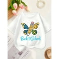 thumbnail image 1 of Back to School Graphic Tee for Girls - "Back to School" Design with Pencil and Butterfly, Soft Cotton, Short Sleeve, Casual Summer T-Shirt, School uniform Tee | Playful Print | Comfortable, 1 of 6