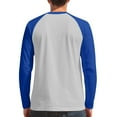thumbnail image 4 of WTOBBY Men's Color Block Raglan Long Sleeve T-Shirt Top Casual Contrast Design Shirt for Men in Everyday Fashion and Comfort,Blue L, 4 of 6