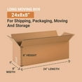 thumbnail image 2 of BOX USA 2488 Long Corrugated Boxes,24"x8"x8",Kraft,PK25, 2 of 6