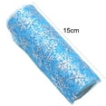 thumbnail image 5 of Ludlz 1 Roll 10 Yards Organza Ribbon Glitter Trimming Versatile Nylon Snowflake Pattern Craft Tulle Roll for Gift Packing, 5 of 8