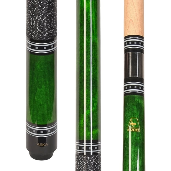 ASKA L9 Vert Pool Cue - 58 Pouces Érable Teinté avec Enveloppe en Lin Irlandais et Joint 5/16x18