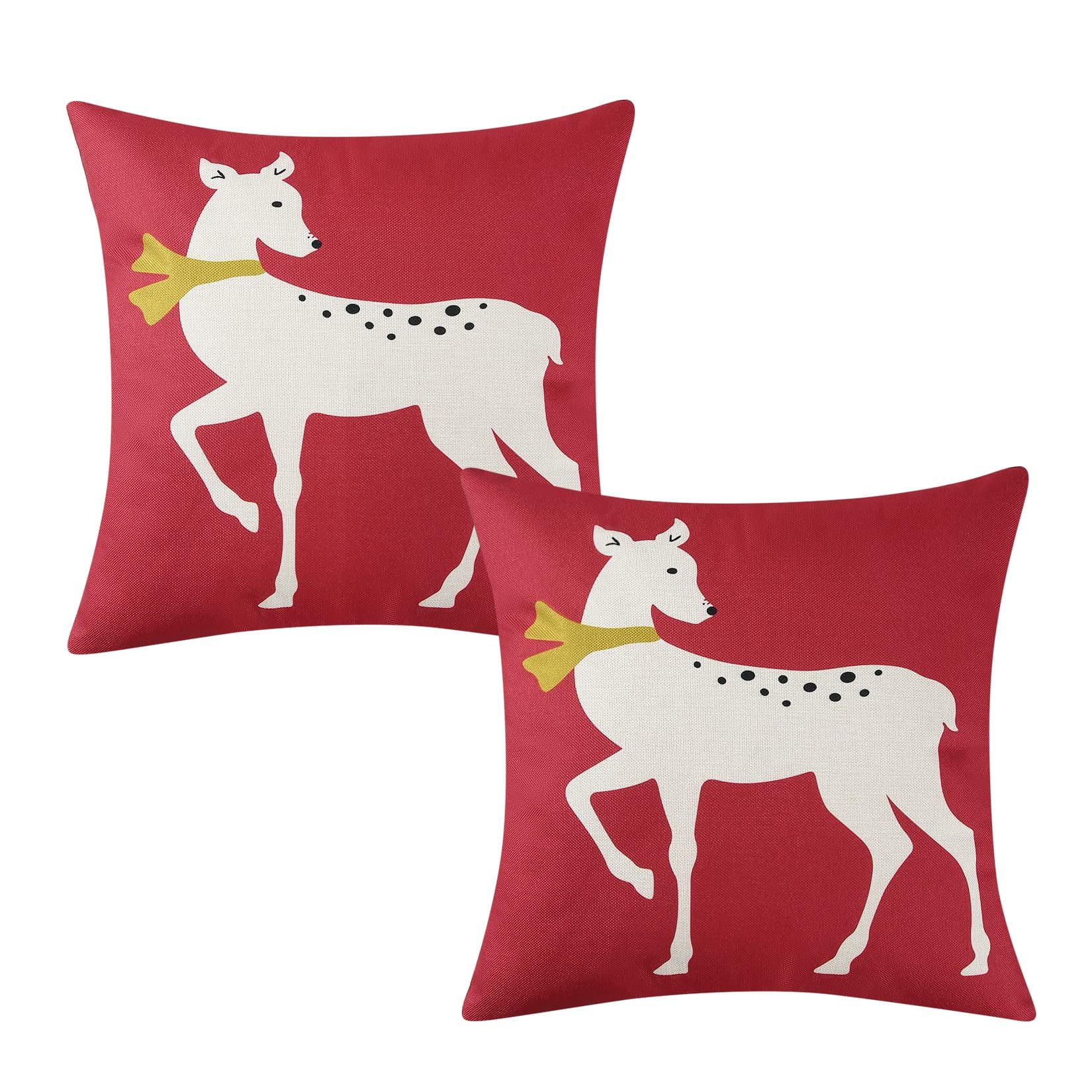 Red Christmas Pillow Covers 18x18 Christmas Decorations for Home Indoor