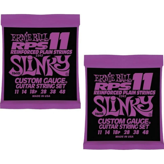 Ernie Ball RPS Power Slinky Electric Guitar Strings, Custom Gauge, Lot/2, P02242^2