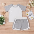 thumbnail image 2 of Toddler Kids Suit Set, Unisex Round Collar Short Sleeve Pullover+ Short Pants, 2 of 10