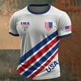 thumbnail image 2 of Soccer Cup 2026 Jersey for Men, Crew Neck Short Sleeve USA Shield & Diagonal Stripes Graphic Tee - Breathable Polyester Athletic Top for Match Day & Gym Light Gray M, 2 of 5