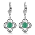 thumbnail image 2 of Galaxy Gold 14K White Gold 1.1 CTW Natural Emerald Dangle Earrings - May Birthstone - Hope - Fine Jewelry for Women, 2 of 2