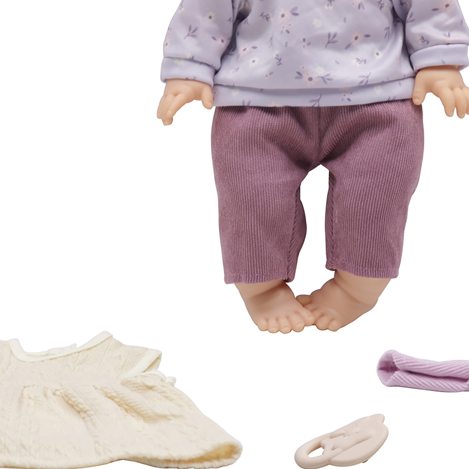 My Dream Baby: 14" Baby Doll Changing Fun Set - Purple Floral Outfit, Hat, Jacket & Cream Dress, Mix & Match Clothes, Fashion Toy, Kids-Toddlers 2+