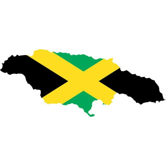 5in x 2in Die Cut Jamaica Flag Sticker