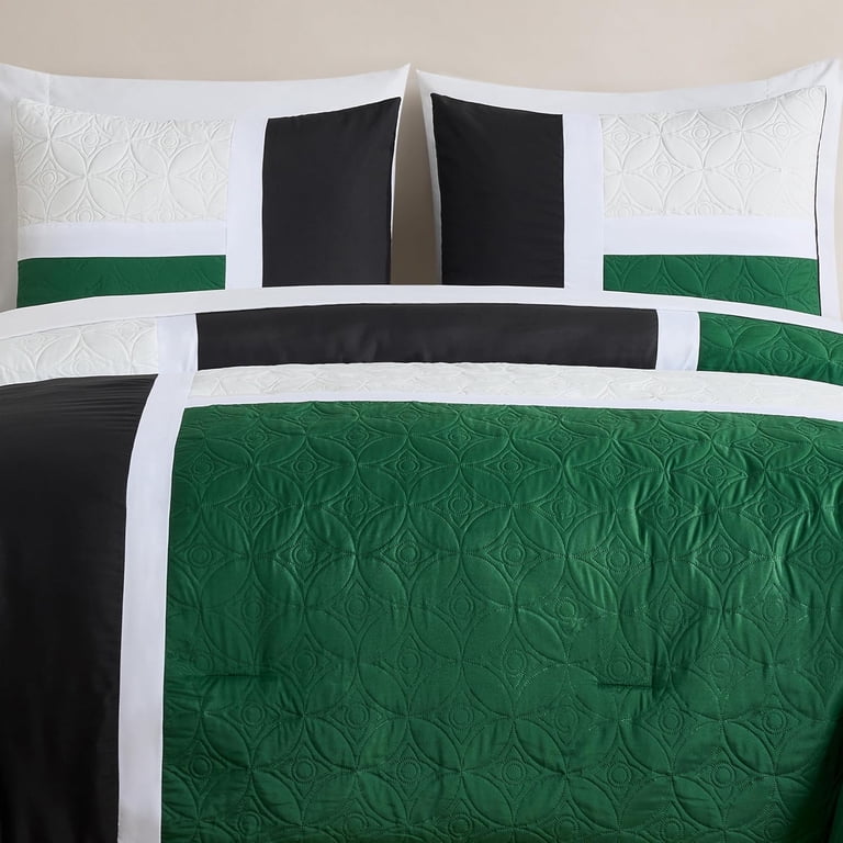 Chezmoi Collection Bernard 7-Piece Queen Bed in a Bag Comforter Set ...