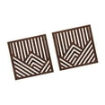 thumbnail image 3 of WLPZXP 2 Pieces Geometric Wood Wall Art Wood Abstract Wall Panels,Hollow Line Art Decor walnut color, 3 of 9