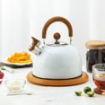 thumbnail image 3 of GUOOL 2.5L White Stainless Steel Tea Pot Whistling Tea Kettle Food Grade Material with, 3 of 9